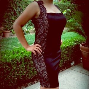 Black and Lace Detail Dress